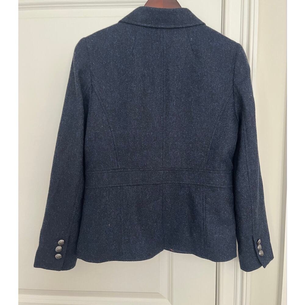 Talbots Aberdeen Navy Herringbone Wool Blend Blazer Jacket Size 8P teacup - Picture 4 of 7